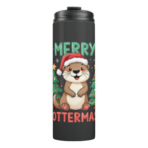 Merry Ottermas Funny Otter Animal Christmas Lovers Thermal Tumbler