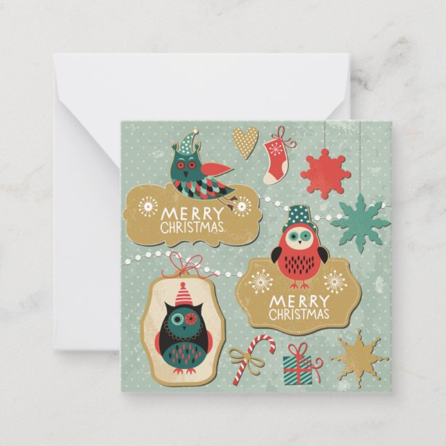 Merry Owl Christmas Card (Front)
