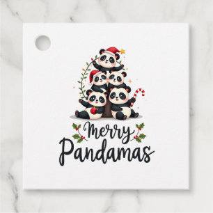 Merry Pandamas Pun Panda Christmas (2) Favour Tags