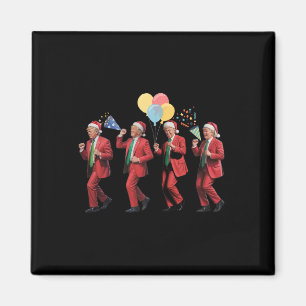 Merry Party Walk Cycle Trump Red Suit Santa Hats  Magnet
