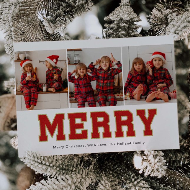 Merry Patch Letter Photo Christmas Cards (Creator Uploaded)