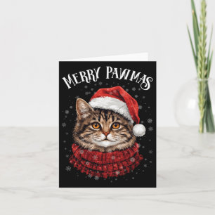 Merry Pawmas Funny Santa Cat Christmas For Kitten Card
