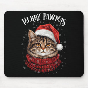 Merry Pawmas Funny Santa Cat Christmas For Kitten  Mouse Mat