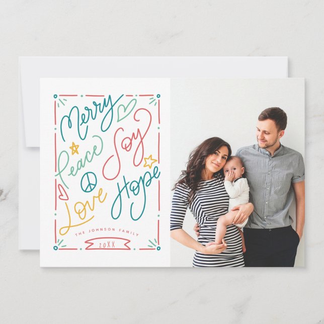 Merry Peace Joy Love Hope Handdrawn Bright Holiday (Front)