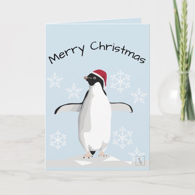 Merry Penguin Christmas card (Front)