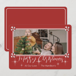 Merry Peppermints Christmas Photo Holiday Card