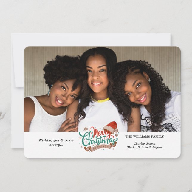Merry Photo Holiday Card (Front)