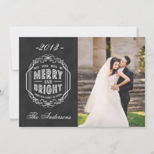 MERRY PHOTO HOLIDAY CARD CHALKBOARD