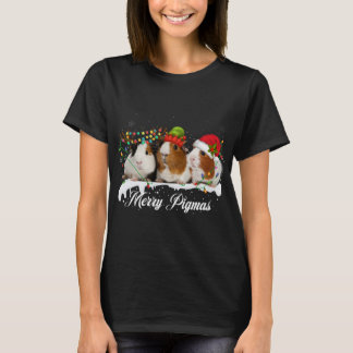 Merry Pigmas 2022 Funny Christmas Tree Xmas light  T-Shirt