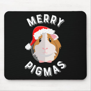 Merry Pigmas Cute and Funny Guinea Pig Christmas Mouse Mat
