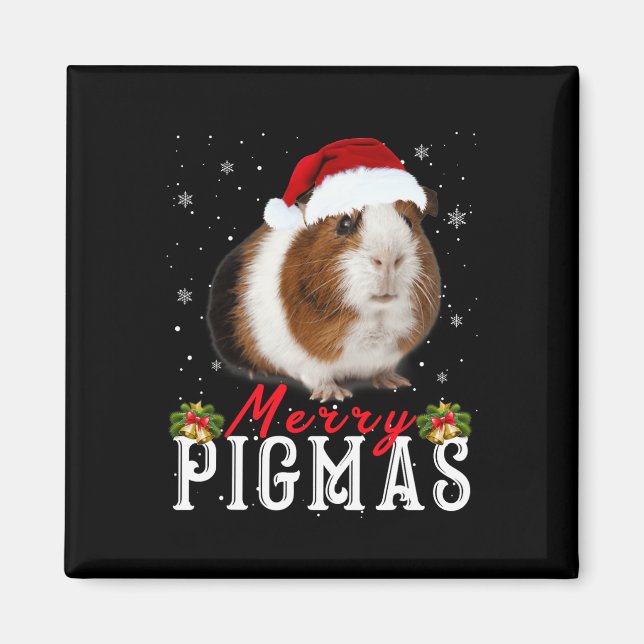 Merry Pigmas Face Mask Fun Guinea Pig Christmas Sa Magnet (Front)