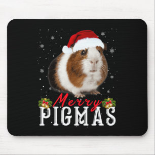 Merry Pigmas Face Mask Fun Guinea Pig Christmas Sa Mouse Mat