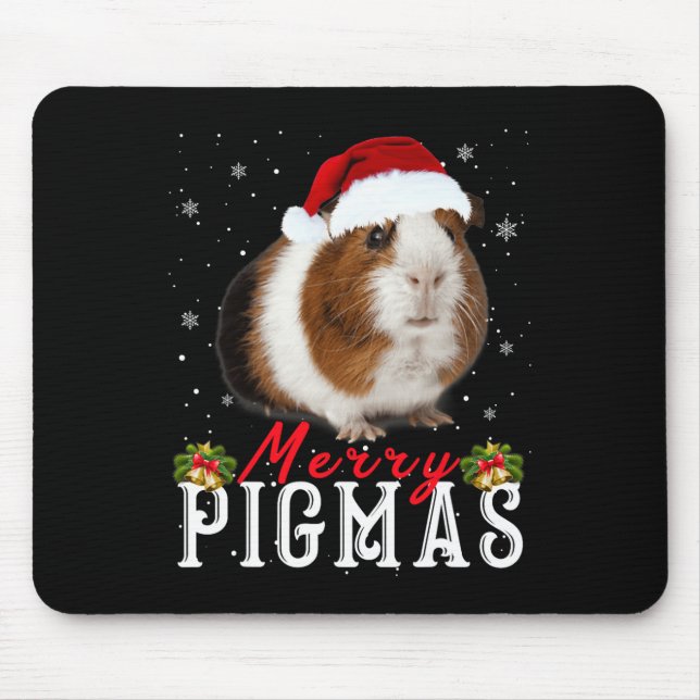 Merry Pigmas Face Mask Fun Guinea Pig Christmas Sa Mouse Mat (Front)