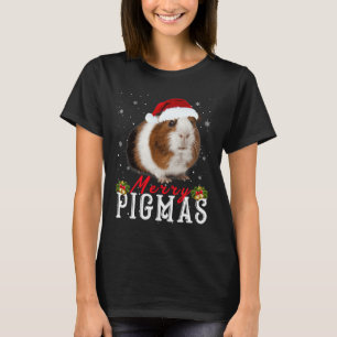 Merry Pigmas Face Mask Fun Guinea Pig Christmas Sa T-Shirt