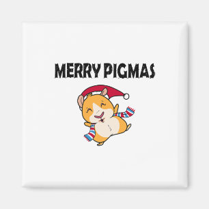 Merry Pigmas Face Mask Funny Guinea Pig Christmas Magnet