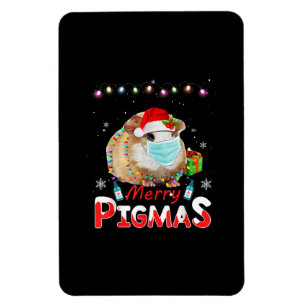 Merry Pigmas Face Mask Funny Guinea Pig Christmas Magnet