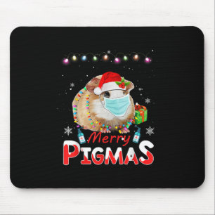 Merry Pigmas Face Mask Funny Guinea Pig Christmas Mouse Mat