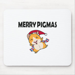 Merry Pigmas Face Mask Funny Guinea Pig Christmas Mouse Mat