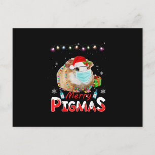 Merry Pigmas Face Mask Funny Guinea Pig Christmas Postcard