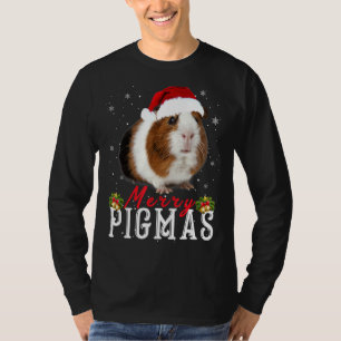Merry Pigmas Face Mask Funny Guinea Pig Christmas T-Shirt