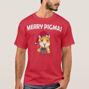 Merry Pigmas Face Mask Funny Guinea Pig Christmas T-Shirt