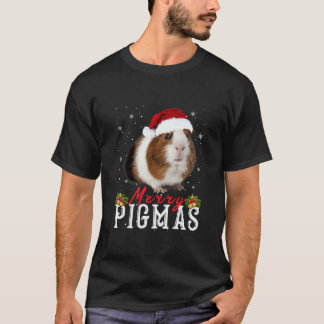 Merry Pigmas Face Mask Funny Guinea Pig Christmas  T-Shirt