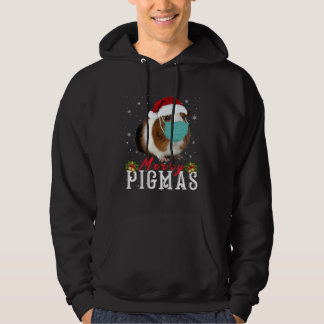 Merry Pigmas Face Mask  Guinea Pig Christmas santa Hoodie