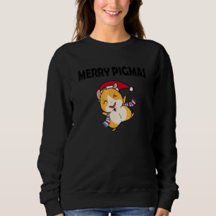 Merry Pigmas Face Mask  Guinea Pig Christmas Santa Sweatshirt