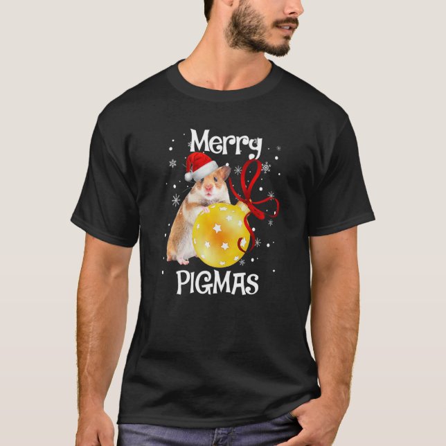 Merry Pigmas Face Mask  Guinea Pig for Christmas T-Shirt (Front)