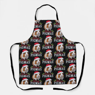 Merry Pigmas Funny Guinea Pig Christmas Santa Xmas Apron