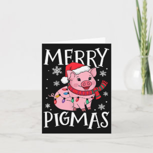 Merry Pigmas Funny Pig Christmas Santa Pig Xmas Fa Card