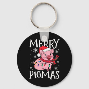 Merry Pigmas Funny Pig Christmas Santa Pig Xmas Fa Key Ring