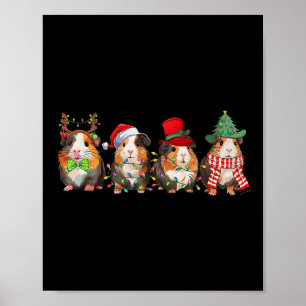 Merry Pigmas Funny Santa Guinea Pig Squad Christma Poster