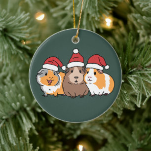 Merry Pigmas Guinea Pig Christmas Animal Lover  Ceramic Tree Decoration