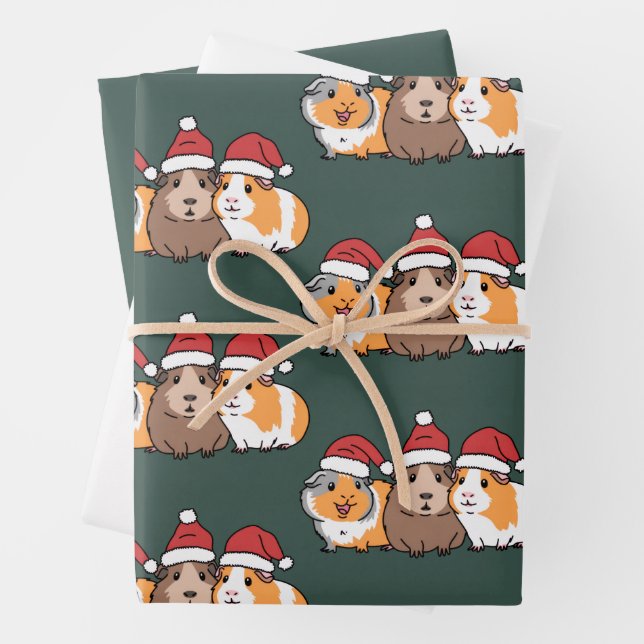 Merry Pigmas Guinea Pig Christmas Animal Lover  Wrapping Paper Sheet (In situ)