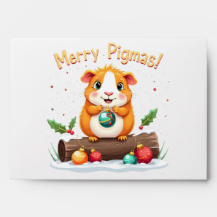 Merry Pigmas Guinea Pig Christmas Santa Envelope