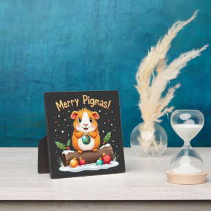 Merry Pigmas Guinea Pig Christmas Santa Plaque