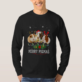 Merry Pigmas Merry Christmas Guinea Pig Antlers T-Shirt