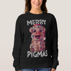 Merry Pigmas Pig Christmas Santa Pig Xmas Lights F Sweatshirt