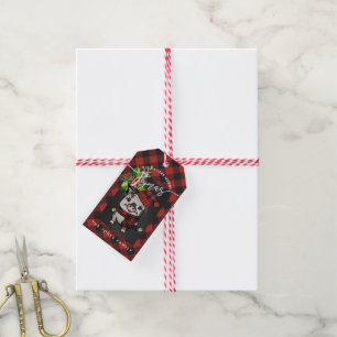 Merry Pigmas Red Buffalo Plaid Gift Tags