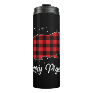 Merry Pigmas Red Plaid Guinea Pig Christmas Gift P Thermal Tumbler