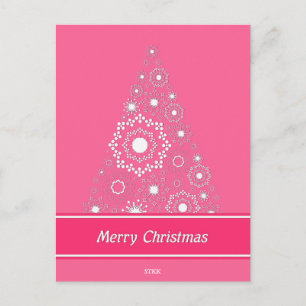 Merry Pink Christmas Postcard