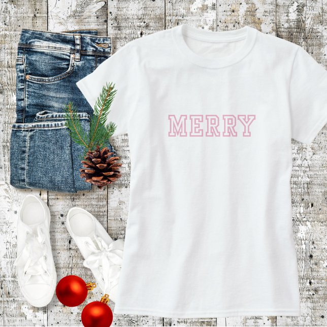 Merry Pink Christmas T-Shirt (Creator Uploaded)