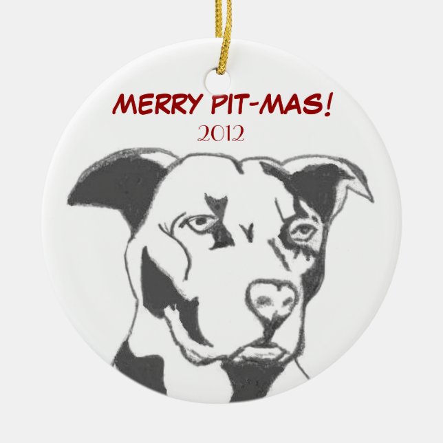 MERRY PIT-MAS! CERAMIC TREE DECORATION (Front)