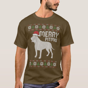Merry Pitbull Pitmas Christmas Dog Puppy Ugly XMas T-Shirt