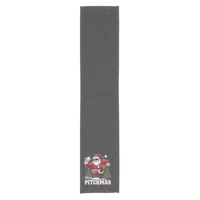 Merry Pitchmas Christmas Santa Baseball Lover  Short Table Runner (Front)