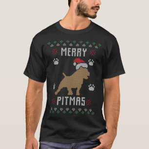 Merry Pitmas Funny Ugly Christmas Sweater Pit Bull