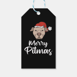 Merry Pitmas Pitbull Christmas Gift Tags
