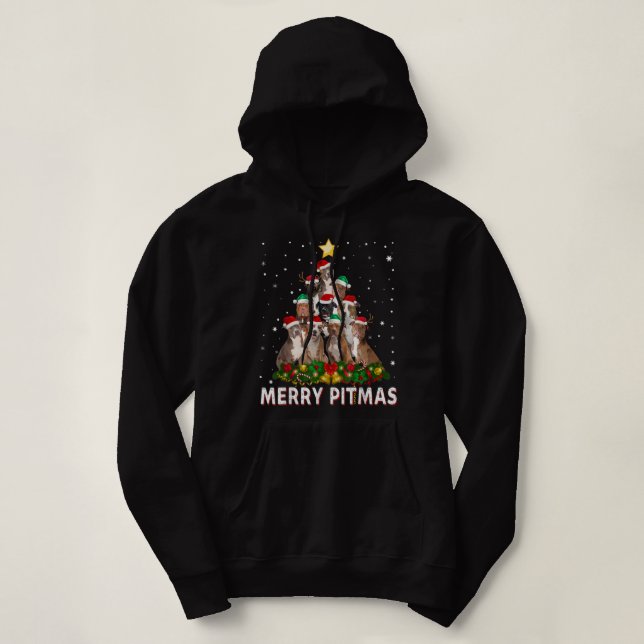 Merry Pitmas Pitbull Dog Ugly Christmas Sweater Tr (Design Front)