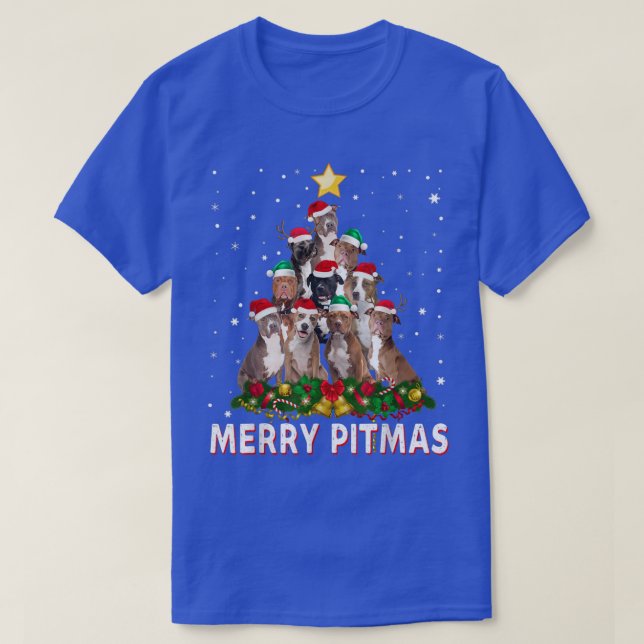 Merry Pitmas Pitbull Dog Ugly Christmas Sweater Tr (Design Front)